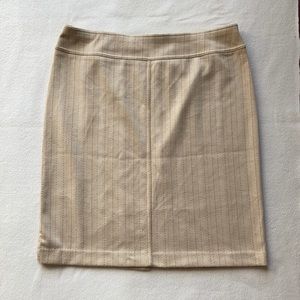 NEW YORK & COMPANY | Beige Pinstripe Straight Skirt w/ Slit